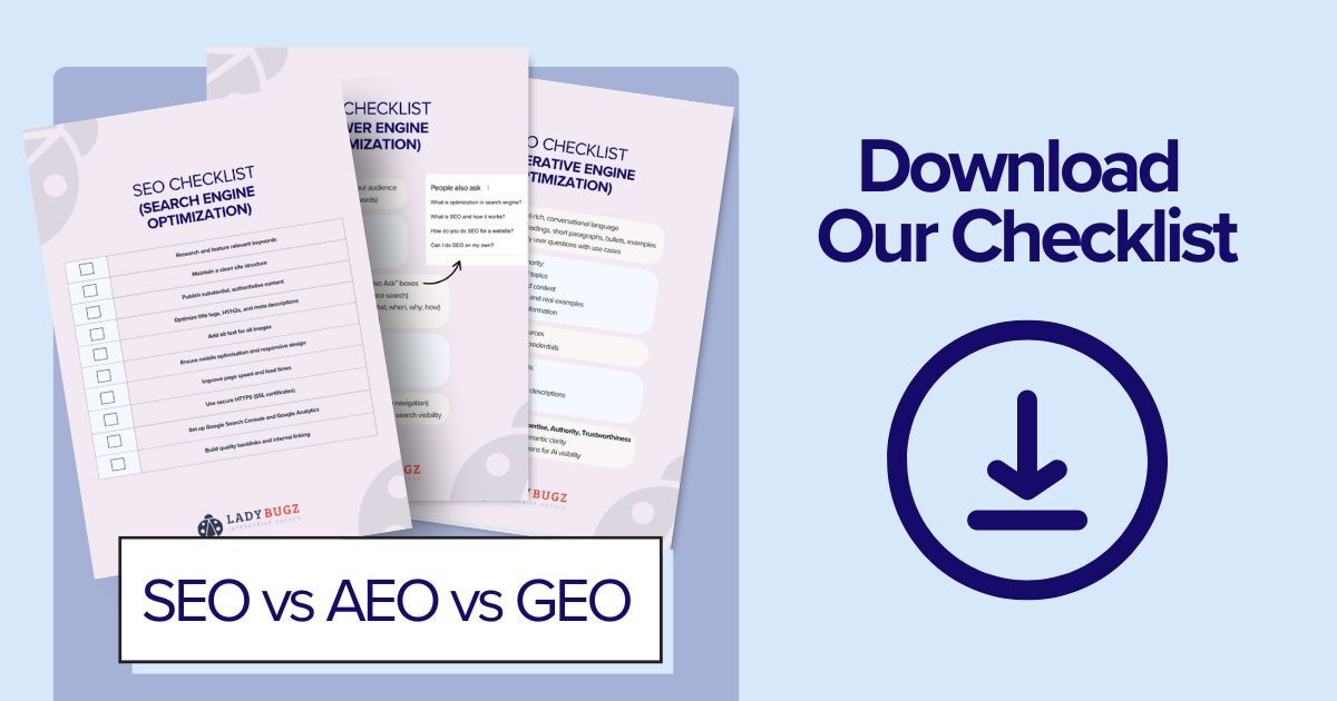 Download The Complete Guide to SEO vs AEO vs GEO: Search, Answers & AI Optimization in 2025