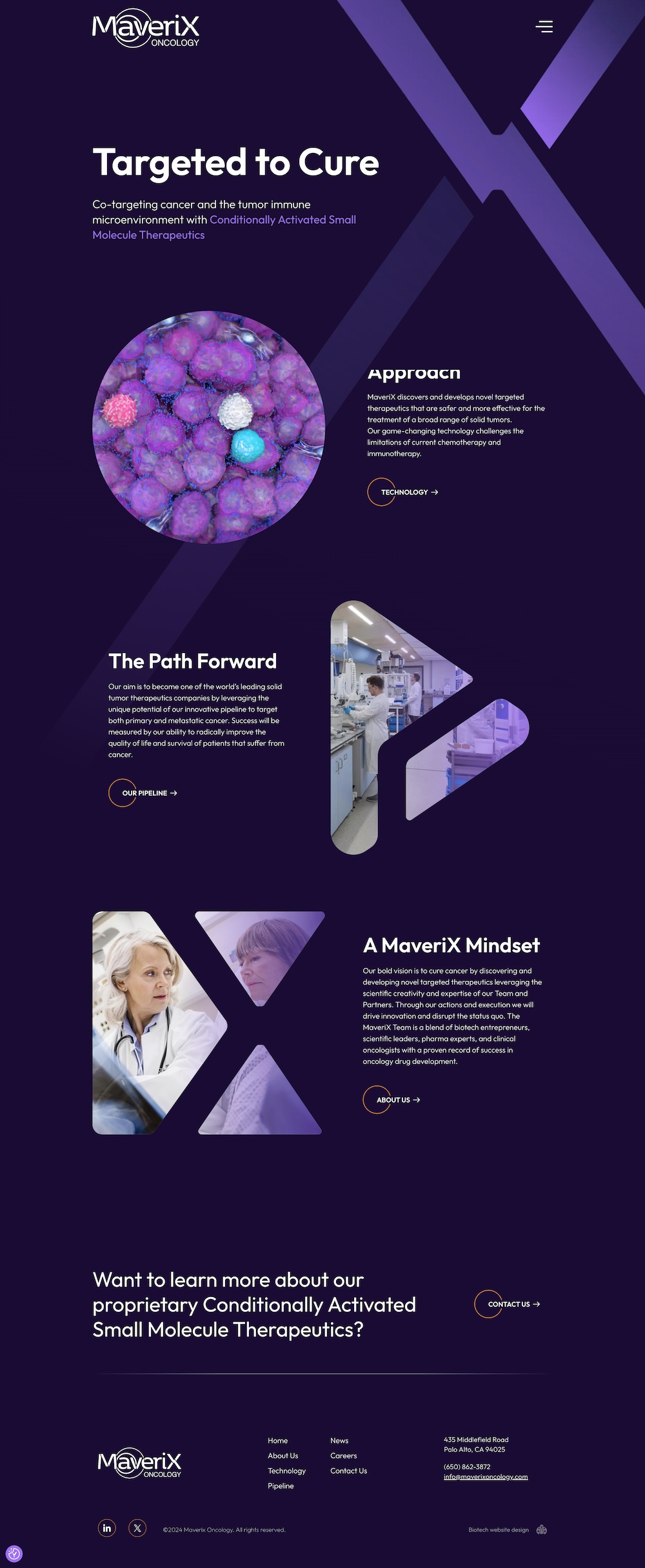 MaveriX Oncology in Palo Alto Website Scroll Image.