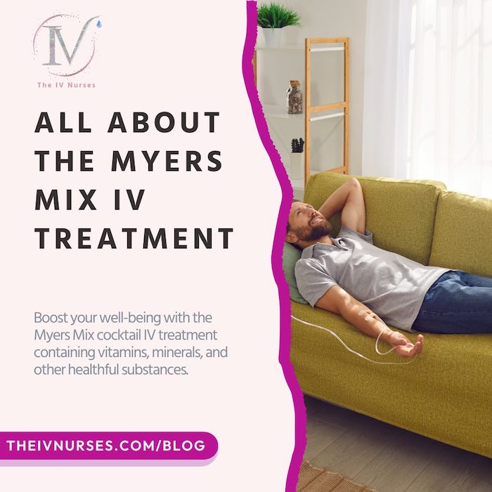 The IV Nurses Myers cocktail IV treatment Instagram Graphic for Social Media Strategy.